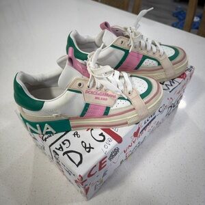 Dolce & Gabbana White Leather Sneakers  “Portofino-style”